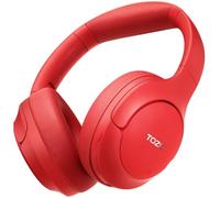TOZO HT2 Cascos Inalámbricos Bluetooth 5.3 con ANC Híbrida Hi-Res Audio y ORIGX Acústico 40mm Controlador EQ Ajuste 60H Reproducción 3.5mm AUX Audio Cable y USB Tipo C Rojo