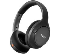 TOZO HT3 Cascos Inalámbricos Bluetooth 6.0, Híbrida ANC Audio Espacial, Chat IA con 5 Mics, 90H Reproducción, 32 EQ Conexión Multipunto, 3.5mm AUX Audio Cable, Carga Rápida USB Tipo C, Negro