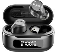 TOZO Hybrid Auriculares Inalámbricos Bluetooth 5.3 con Híbrida ANC 6 Mics ENC ORIGX 2.0 Acústico EQs Ajuste 59H Reproducción LED Pantalla USB Tipo C IPX8 Negro