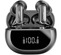 TOZO NC20 Auriculares Inalámbricos Bluetooth 5.4,80H Reproducción,6 Mics ENC AI Llamada Cristalina,LDAC Hi-Res Audio,IPX8 Detección de Uso Dual Conexión Baja Latencia Carga Inalambrica 32 EQ Negro