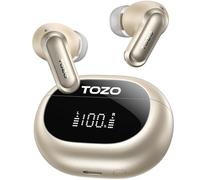 TOZO NC20 Auriculares Inalámbricos Bluetooth 5.4,80H Reproducción,6 Mics ENC AI Llamada Cristalina,LDAC Hi-Res Audio,IPX8 Detección de Uso Dual Conexión Baja Latencia Carga Inalambrica 32 EQ,Champaña