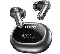 TOZO NC20 Auriculares Inalámbricos Bluetooth 5.4,80H Reproducción,6 Mics ENC AI Llamada Cristalina,LDAC Hi-Res Audio,IPX8 Detección de Uso Dual Conexión Baja Latencia Carga Inalambrica 32 EQ Negro