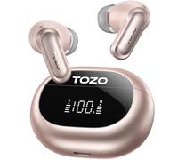 TOZO NC20 Auriculares Inalámbricos Bluetooth 5.4,80H Reproducción,6 Mics ENC AI Llamada Cristalina,LDAC Hi-Res Audio,IPX8 Detección de Uso Dual Conexión Baja Latencia Carga Inalambrica 32 EQ,Oro Rosa