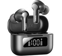 TOZO NC3 Auriculares Inalámbricos Bluetooth 5.3 con Híbrida ANC Llamadas IA ENC ORIGX 2.0 Acústico EQs Ajuste 55H Reproducción LED Pantalla Gaming Modo USB Tipo C IPX8 Negro