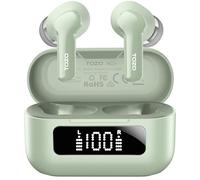 TOZO NC3 Auriculares Inalámbricos Bluetooth 5.3, ANC Híbrida 45dB para Oficina y Viajes, 68H Reproducción, 6 Mics ENC para Llamadas, Modo Gaming, Pantalla LED, App 32 EQs, IPX8, Verde Claro