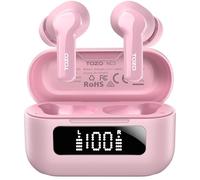 TOZO NC3 Auriculares Inalámbricos Bluetooth 5.3 con Híbrida ANC Llamadas IA ENC ORIGX 2.0 Acústico EQs Ajuste 68H Reproducción LED Pantalla Gaming Modo USB Tipo C IPX8 Rosa