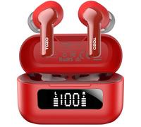 TOZO NC3 Auriculares Inalámbricos Bluetooth 5.3 con Híbrida ANC Llamadas IA ENC ORIGX 2.0 Acústico EQs Ajuste 68H Reproducción LED Pantalla Gaming Modo USB Tipo C IPX8 Rojo