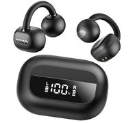 TOZO OpenEarRing Auriculares Inalámbricos Bluetooth 5.4, Cancelación de Ruido IA, ORIGX Acústico,Pantalla LED,40H Reproducción, EQs Ajuste, IPX5 Resistente, Ultra Ligero, USB Tipo-C, Negro