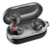 TOZO T10 Auriculares Inalámbricos Bluetooth 5.3 con Control Táctil ORIGX 2.0 Acústico EQ Ajuste 55H Reproducción Soporta Carga Inalámbrica y USB Tipo C IPX8 Negro Mate
