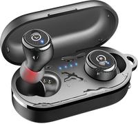 TOZO T10 Auriculares Inalámbricos Bluetooth 5.3 con Control Táctil ORIGX Acústico EQ Ajuste 45H Reproducción Soporta Carga Inalámbrica y USB Tipo C IPX8 Negro