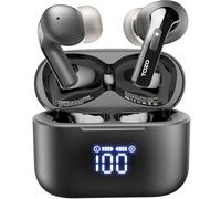 TOZO T20 Auriculares inalámbricos Bluetooth 5.3 con ENC Llamada LED Pantalla ORIGX 2.0 Acústico EQ Ajuste 48.5H Reproducción Soporta Carga Inalámbrica y USB Tipo C IPX8 Negro