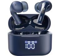 TOZO T20 Auriculares inalámbricos Bluetooth 5.3 con ENC Llamada LED Pantalla ORIGX 2.0 Acústico EQ Ajuste 48.5H Reproducción Soporta Carga Inalámbrica y USB Tipo C IPX8 Azul