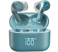 TOZO T20 Auriculares inalámbricos Bluetooth 5.3 con ENC Llamada LED Pantalla ORIGX 2.0 Acústico EQ Ajuste 48.5H Reproducción Soporta Carga Inalámbrica y USB Tipo C IPX8 Verde