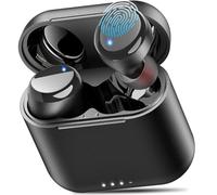 TOZO T6 Mini Auriculares Inalámbricos Bluetooth 5.3 con Control Táctil ORIGX 2.0 Acústico EQ Ajuste 50H Reproducción Soporta Carga Inalámbrica y USB Tipo C IPX8 Negro Mate