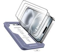 TOZPLTL 3 unidades para iPhone 16 Protector de pantalla de cristal blindado [Full Screen], HD Claridad Auto Instalación Permanente 9H Folie, 0 Burbujas Marco de montaje, Protector de pantalla
