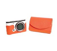 TP hecha a mano de la cámara de cuero real Caso genuino bolso de la cámara completa para Casio EX-ZR3500 ZR3500 Naranja