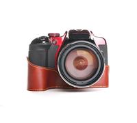 TP hecha a mano Piel Mitad - Funda protectora para Nikon P600 Cámara Con 60 x zoom Lens color marrón