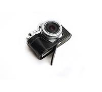 TP Hecho a Mano Funda de Cuero Genuina Real Half Half Camera Case para Olympus OM-D E-M10 Mark III Color Negro Open