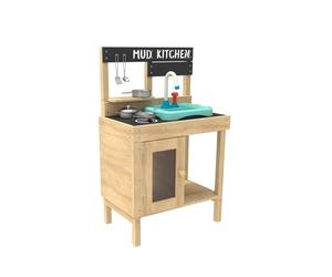 TP Juguetes | Splash & Play Early Fun - Cocina de Barro de Madera para niños al Aire Libre | Fregadero y Grifo de Trabajo | para Juegos desordenados, sensoriales y de simulación al Aire Libre | para