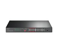 TP-Link 16-Port 10/100 Mbps + 2-Port Gigabit Rackmount PoE Switch with 16-Port PoE+, with Lifetime warrenty (TL-SL1218P)