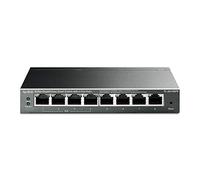 TP-Link PoE Switch 8-Port Gigabit, 4 802.3af/at PoE+ ports up to 30 W for each PoE port and 64 W for all PoE ports, Metal Casing, Network monitoring, VLAN, QoS, PoE Auto Recovery (TL-SG108PE)