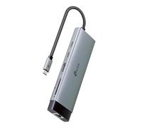TP-Link Adaptador multipuerto USB C 9 en 1 (UH9120C) Plug & Play | HDMI 4K a 60Hz, Ethernet 1G, SD y microSD, suministro de energía de 100 W, 1 puerto USB-C + 3 puertos de datos USB-A |