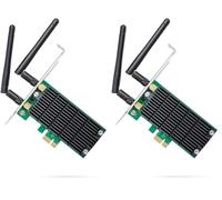 TP-Link Archer T4E - Adaptador WiFi AC1200 de Sobremesa PCI Express, Tarjeta de Red, 867 Mbps en 5 GHz, 300 Mbps en 2.4 GHz, 2 Antenas Desmontables, para Raspberry Pi, PC (Paquete de 2)