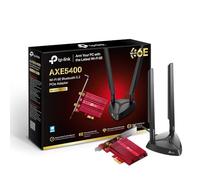 TP-Link Archer TXE75E AXE5400Mbps Tri-Band WiFi 6E Bluetooth 5.2 PCIe Adaptador con dos antenas, adaptador WiFi para PC, chipset Intel, base de antena magnética, soporte de perfil bajo incluido, WPA 3