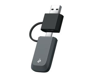 TP-Link BE6500 - Adaptador USB inalámbrico de Tres Bandas Wi-Fi 7 - Archer TBE400U | Tecnología Wi-Fi 7 | Soporta múltiples Enlaces | Diseño USB-C/USB-A | Seguridad Avanzada WPA3 | USB Super Speed