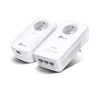 TP-Link CPL AC 1200Mbps + CPL 1300Mbps con Puertos Gigabit Ethernet y Conector Integrado, Caja WiFi Kit de 2 - Amplíe su conexión WiFi en Cada habitación de la casa TL-WPA8635P V3