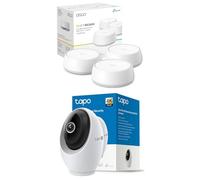 TP-Link Deco BE3600 (3-Pack) Sistema Wi-Fi 7 Mesh BE3600 + Tapo C260 Cámara de Seguridad Inteligente 360º para Interior con resolución 4K y detección IA Local