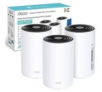 TP-Link Deco PX50 AX3000 + G1500 Sistema de malla eléctrica Wi-Fi 6 para todo el hogar, doble banda, puertos Gigabit, malla impulsada por AI, cubre hasta 6.500 pies 2, conecta hasta 150 dispositivos, CPU de 1.0 GHz, HomeShield, paquete de 3
