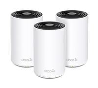 TP-Link Deco XE75 Pro(3-Pack) - WiFi AI Mesh AXE5400, WiFi 6E, 1X Puerto 2.5 Gbps,2X Puerto 1G, Banda 6GHz, Ancho Canal de 160MHz,Cobertura WiFi de 668 m2, Fácil Instalación,hasta 200 Dispositivos