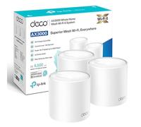 TP-Link Deco X50 Sistema WiFi 6 AI Mesh, AX3000 Doble Banda 2.4 GHz/5 GHz, Cobertura hasta 600 m2, 3X Puertos GigabIt por Unidad, Banda 160MHz Canal, ODFMA, 1024QAM, Color Blanco