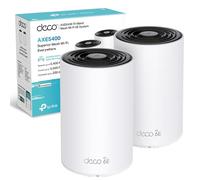 TP-Link Deco XE75 AXE5400 - Juego de 2 sistemas Wi-Fi 6E, Wi-Fi tri-banda, puertos Gigabit, malla alimentada por IA, cubre hasta 1,5500 m², conexión hasta 200 dispositivos, procesador de cuatro