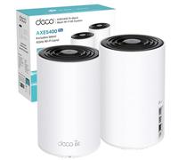 TP-Link Deco XE75 Pro AXE5400Mbps Wi-Fi 6E WiFi Mesh System, puerto de 2.5 Gbps, velocidad verdadera de tres bandas, router amplificador WiFi impulsado por IA, cubre 500 m2, transmisión 8K, routers