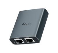 TP-Link - Distribuidor Ethernet de 1 a 2, 1000 Mbps, Alta Velocidad, Doble Puerto, Divisor de Internet, Compatible con Cables Cat8/7/6/5e/5, USB-C y Ethernet incluidos, Funda de Aluminio, Plug and