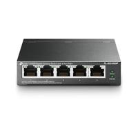 TP-Link Interruptor PoE Gigabit de 5 Puertos | 4 Puertos PoE 56W | Puertos Blindados compatibles con 802.3af | Optimización del tráfico | Plug and Play | Metal Resistente (TL-SG1005P)