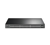 TP-Link JetStream - Interruptor PoE+ gestionado Gigabit de 48 puertos, 4 ranuras SFP+ de 10G, 500 W, carcasa de acero, compatible con Omada SDN