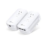 TP-Link Kit de Arranque CPL AV1300 Passthrough Powerline, Adaptador Powerline, hasta 1300 Mbps, 2 × 2 MIMO con formación de Haz, Puertos Ethernet de 3 GB/s, no se requieren requisitos, Modo