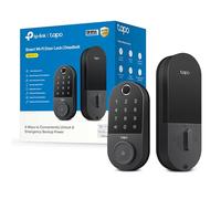 TP-Link Tapo - Cerradura de puerta inteligente, cerrojo | Entrada sin llave, reconocimiento de huellas dactilares, teclado táctil y monitoreo en la aplicación con acceso programado | Batería