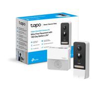TP-Link Tapo D230S1,Timbre de seguridad inalámbrico inteligente de 2 K 5 MP, funciona con batería, conversación bidireccional, IP64, funciona con Alexa y Google Home, fácil instalación (Tapo D230S1)