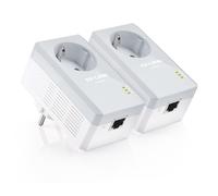 TP-Link TL-PA4010P KIT CPL 600 Mbps con Toma Integrada y Puertos Ethernet, Kit de 2, Compatible con todos los Modelos Anteriores