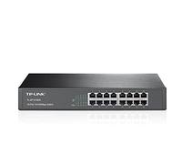 TP-Link TL-SF1016DS Conmutador Fast Ethernet de 16 Puertos (10/100 Mbps, Plug and Play, Metal, Escritorio, Montaje en Bastidor, sin Ventilador, Vida Útil Limitada)