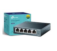 TP-Link TL-SG105 - Switch gigabit 5 Puertos 10/100/1000 Switch ethernet, Indicador del Estado, Acero Inoxidable con Super disipación de Calor, IGMP snooping, QoS