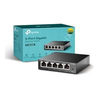 TP-Link TL-SG105S, 5 Port Gigabit Ethernet Network Switch, Ethernet Splitter, Hub, Desktop and Wall-Mounting, Sturdy Metal, Fanless, Plug and Play, Energy-Saving