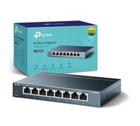 TP-Link TL-SG108 V3.0, Switch de Escritorio Red (10/100/1000 Mbps, Carcasa de Acero, IEEE 802.3 X, Auto-MDI/MDIX, Plug and Play, Ahorro de Energía, Puertos RJ45), 8 Puertos Gigabit, Color negro
