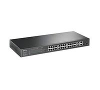 TP-Link TL-SL2428P Jetstream 24-Port 10/100Mbps + 4-Port Gigabit Smart Switch with 24-Port PoE+ (24 PoE+ Ports + 4 Gigabit RJ45 Ports + 2 Combo Gigabit SFP Slots, 250W, Rackmount)
