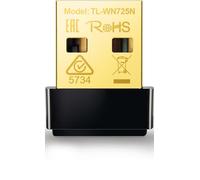 TP-Link TL-WN725N Adaptador WiFi USB inalámbrico Nano, Compatible con Raspberry Pi, N 150 Mbps, Botón WPS, Ap Soft Windows10/8.1/8/7/XP, Mac OS X 10.7-10.11, Linux, Negro