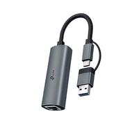 TP-Link UE310C - Adaptador Ethernet USB Tipo C/Tipo A, Adaptador de Red Gigabit USB a RJ45 Ethernet LAN, Plug and Play en Windows, macOS, iPadOS, Chrome OS y Linux